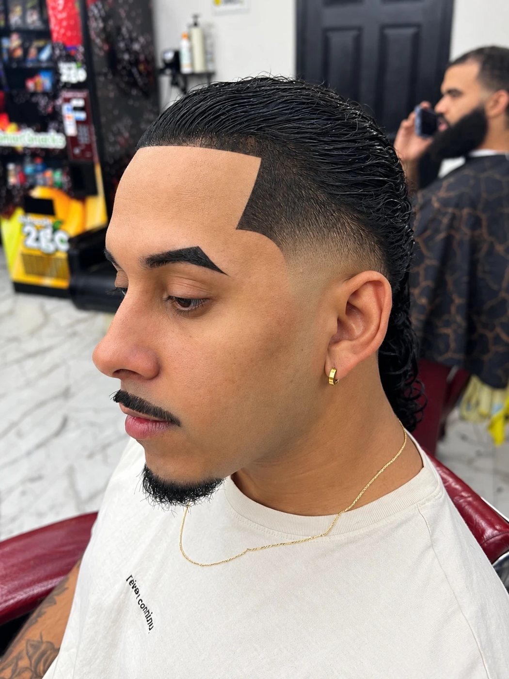 Mullet with burst fade and lineup
