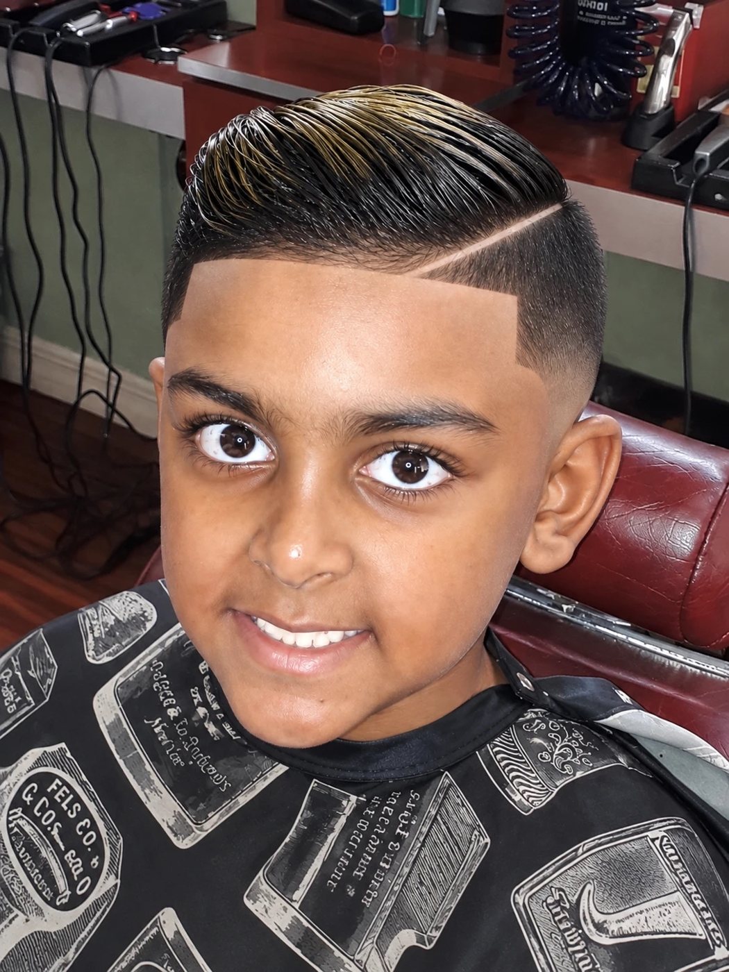 Kids comb-over with hard part