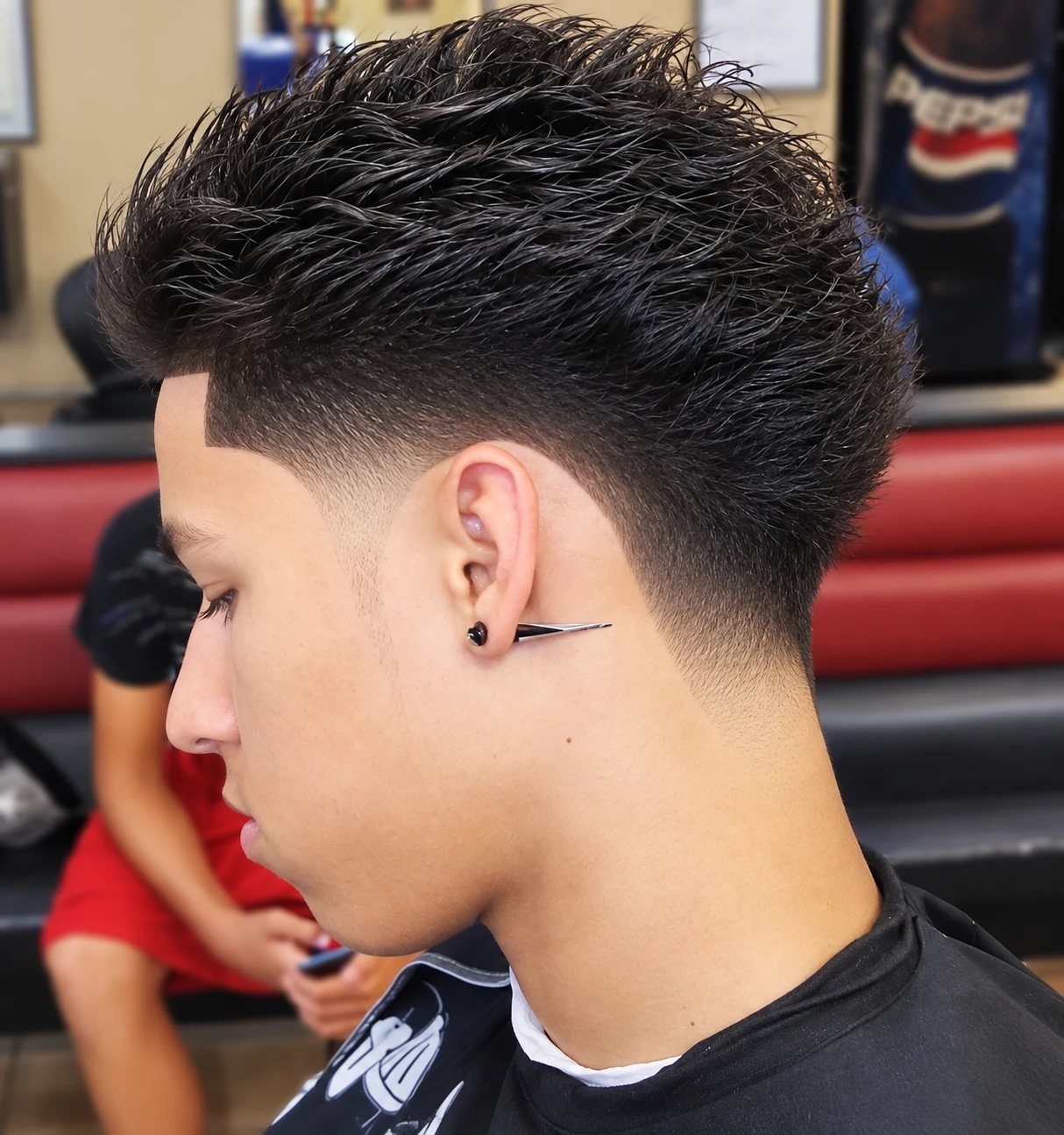 Spiky textured top with low taper